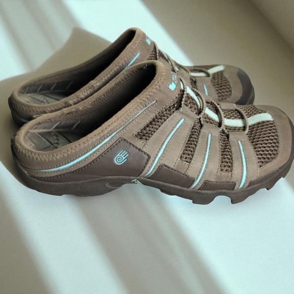 Teva Mule Clog Comfort Slide Lightweight Brown Blue Womens Size 8.5 Outdoor Wear - Picture 4 of 8
